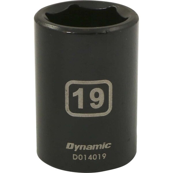 Dynamic 1/2" Drive Standard Socket, Black Phosphate, Tools 1/2" Drive 6 Point Metric, 19mm Standard Length D014019 - main